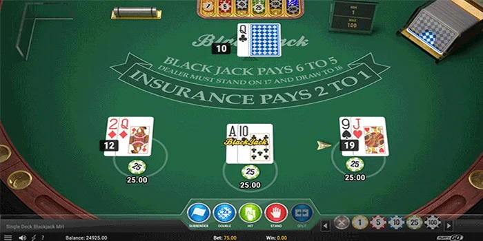 Fitur Permainan Blackjack Single Deck